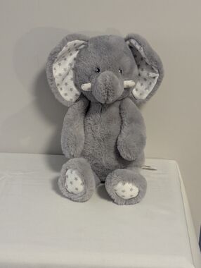 Worlds Softest Plush Gray Elephant. Stars. Stuffed Animal Lovey Baby Toy.